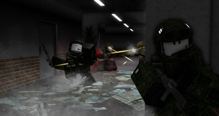 HELLMET [OPEN ALPHA] Shooter Roblox game cover art by Sensei_Developer
