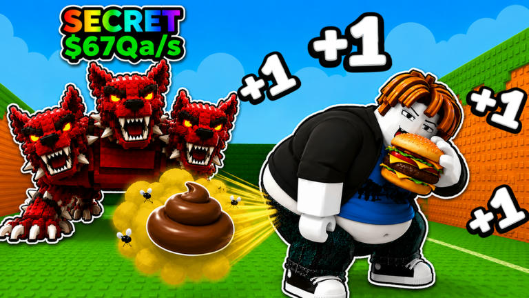 +1 Poop for Brainrots Horror Roblox game cover art by FunFactory