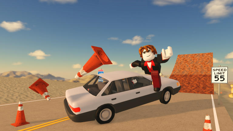 Drive Cars Down A Hill! 🚗 Casual Roblox game cover art by Mally's Studios