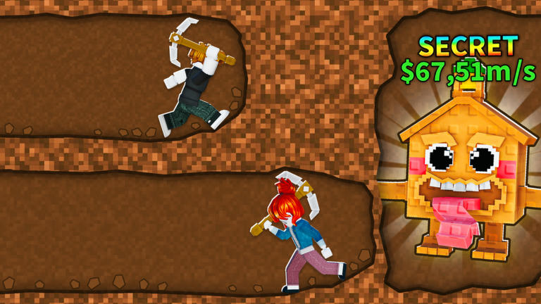 ⛏️Dig DEEPER for Brainrots! Simulator Roblox game cover art by DIGDIGDIG 12