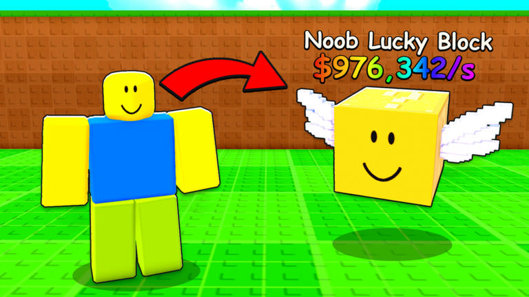 Be a Lucky Block Casual Roblox game cover art by xFrozen x Dudes