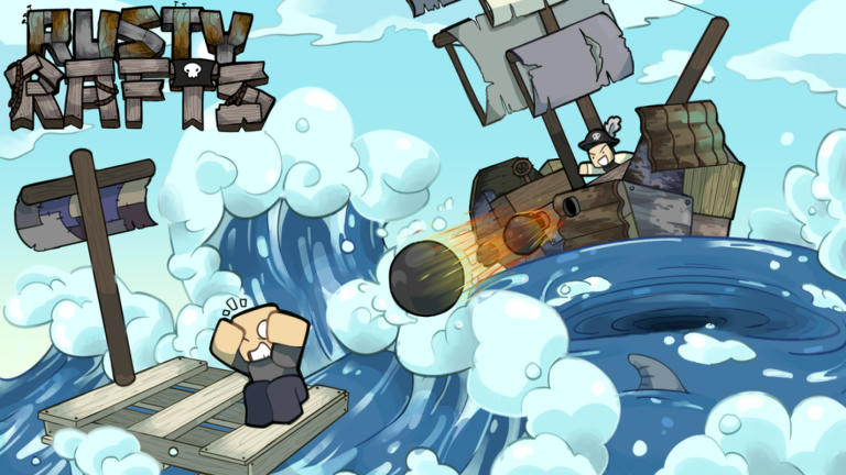 Rusty Rafts Survival Roblox game cover art by No Quarter Games