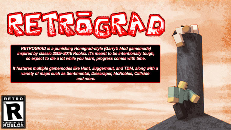 RETROGRAD [MAJOR UPDATE] Shooter Roblox game cover art by RETROGRAD