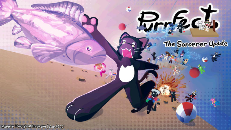 Purrfect! Obby Roblox game cover art by Dynamite Sauce