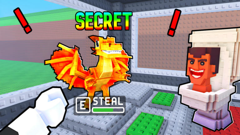 Steal The Brainrot Base🧠 Casual Roblox game cover art by Loot The Base!